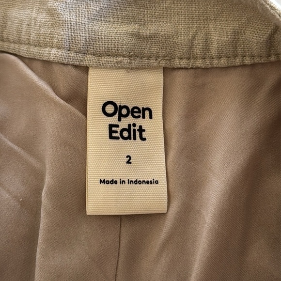 Open Edit Linen Pleated Shorts Size 2 - Picture 3 of 10